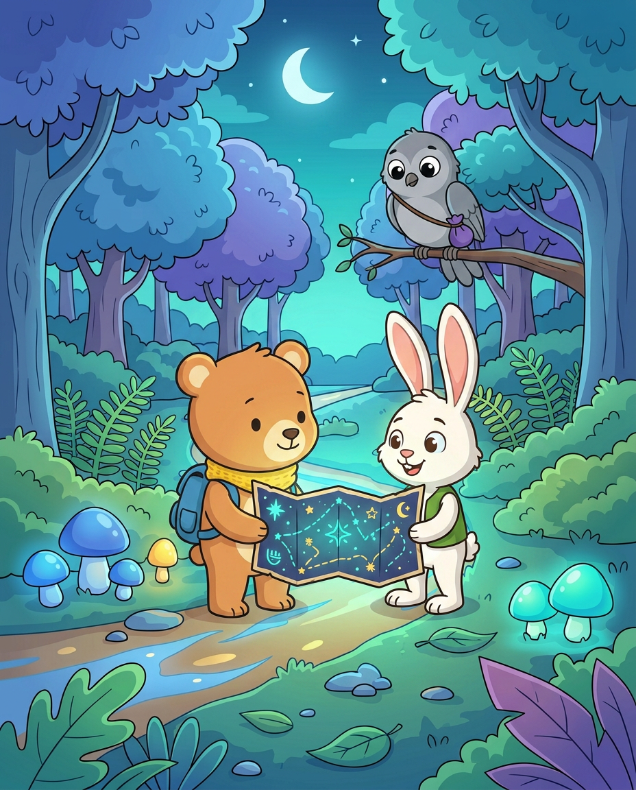 Little Bear and the Secret of the Star Map — Story cover illustration